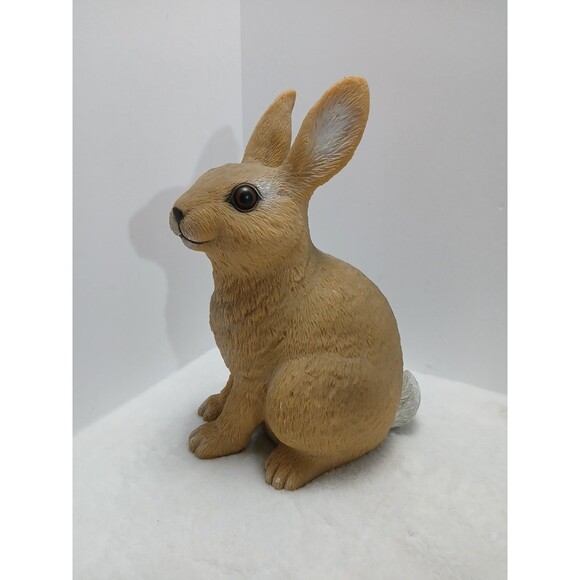 Realistic Sitting Bunny Rabbit Figurine Statue 8.5 in Tall Resin Home Garden - Picture 2 of 6